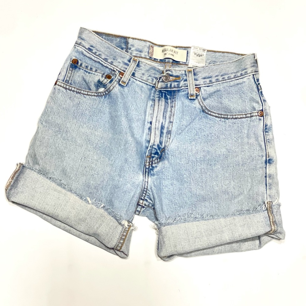 Vintage Early Y2K Levi's 505 Light Wash Cutoff Shorts High Rise Regular Fit